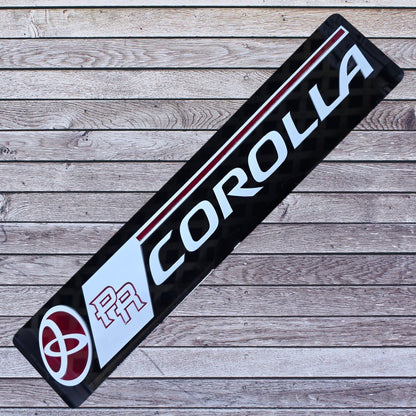 Tablilla Larga Euro Toyota Corolla Full Acrylic 3D
