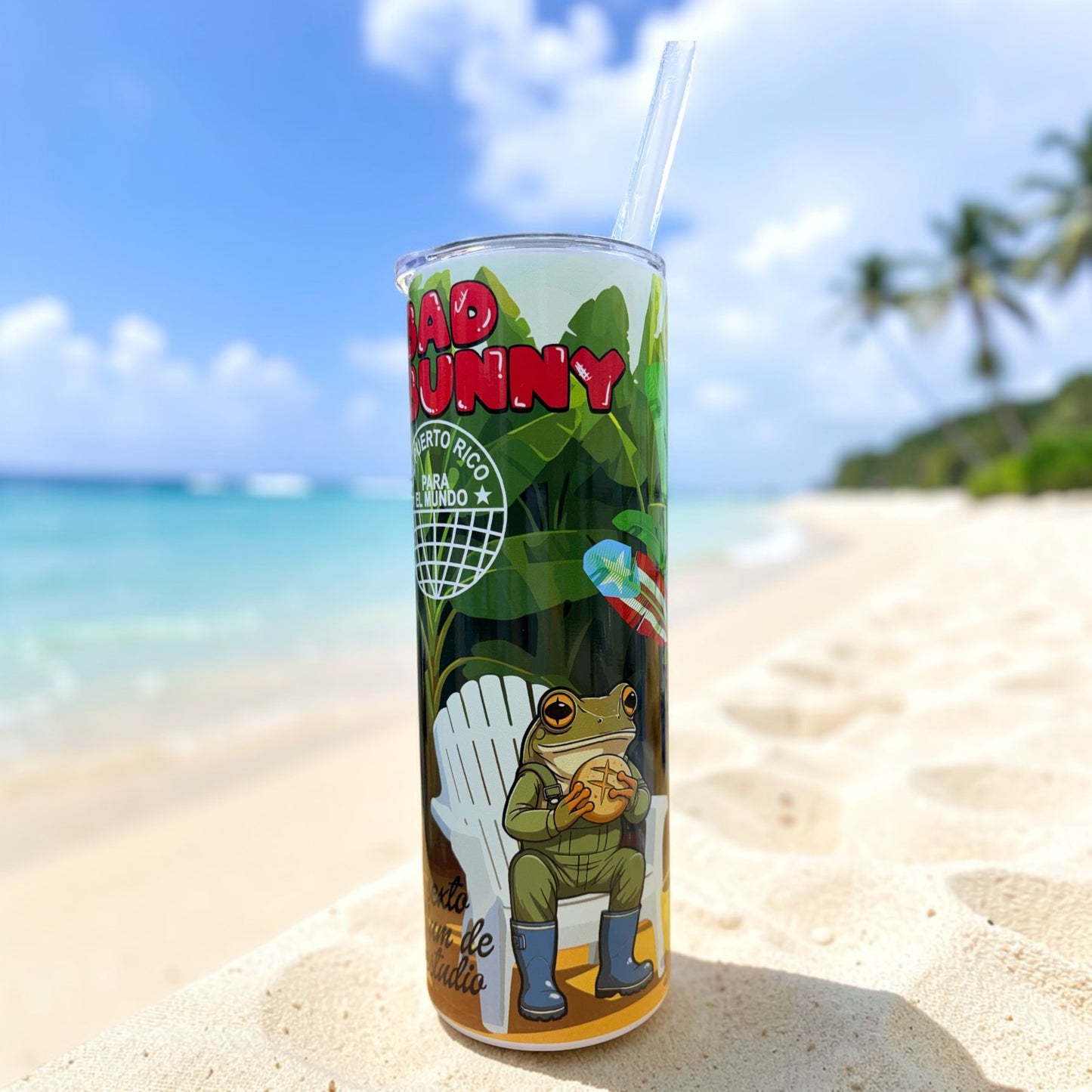 DTMF Bad Bunny 20oz Tumbler COnCHO Puerto Rico S1