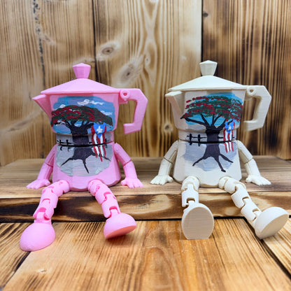 Greca Boricua 3D Med Pintada a Mano Flamboyan
