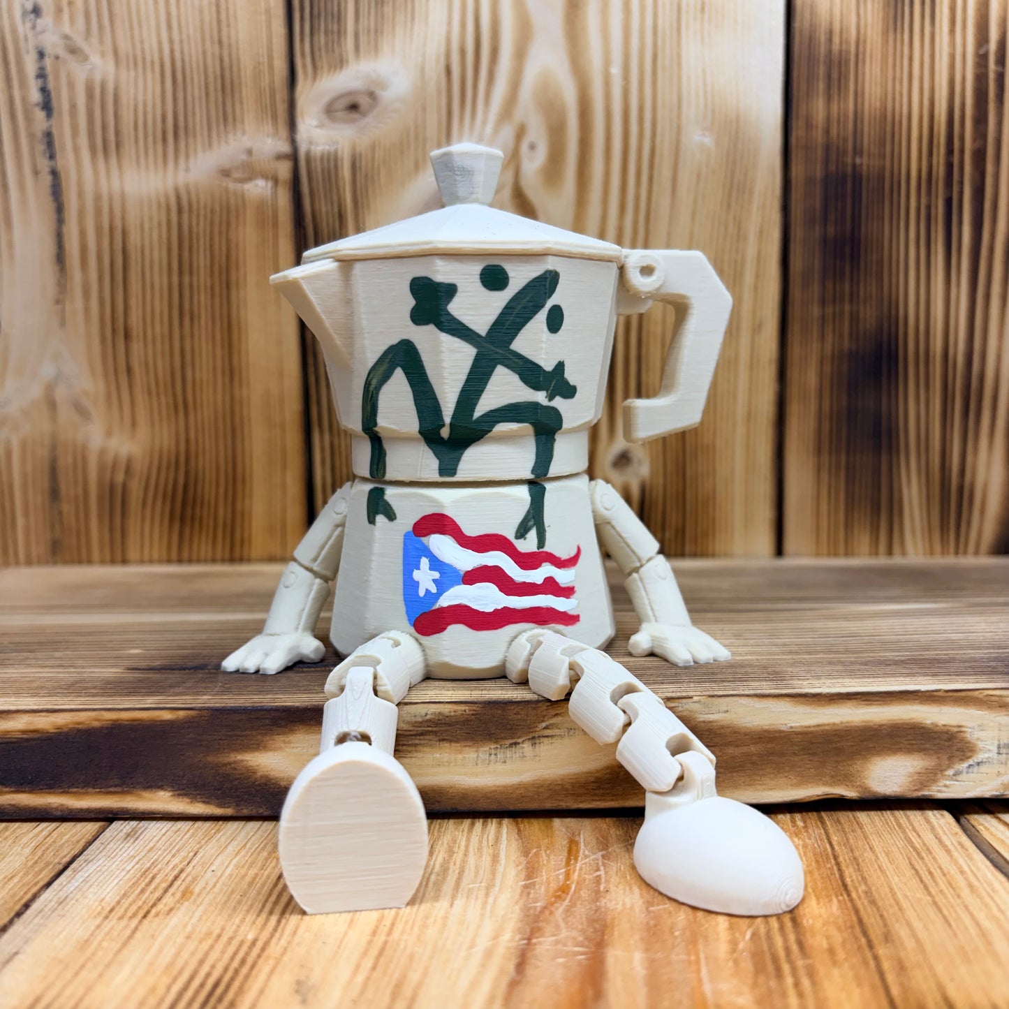 Greca Boricua 3D Med Pintada a Mano Sapo Taino