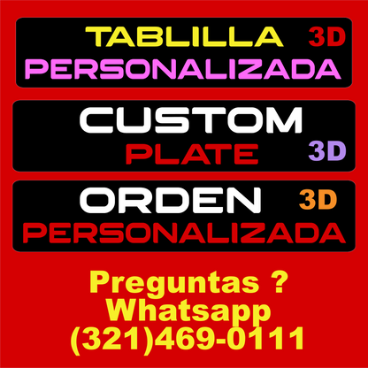 Tablilla Customizada (Orden Especial ) Full Acrylic 3D