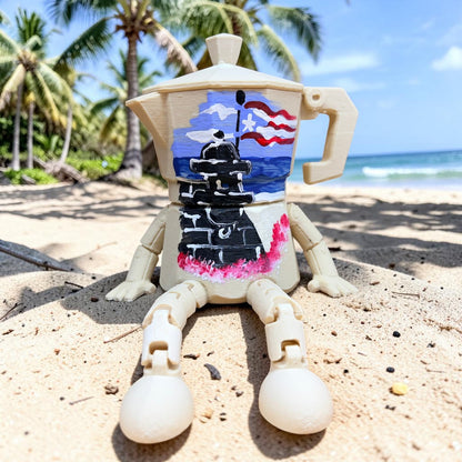 Greca Boricua 3D Med Pintada a Mano