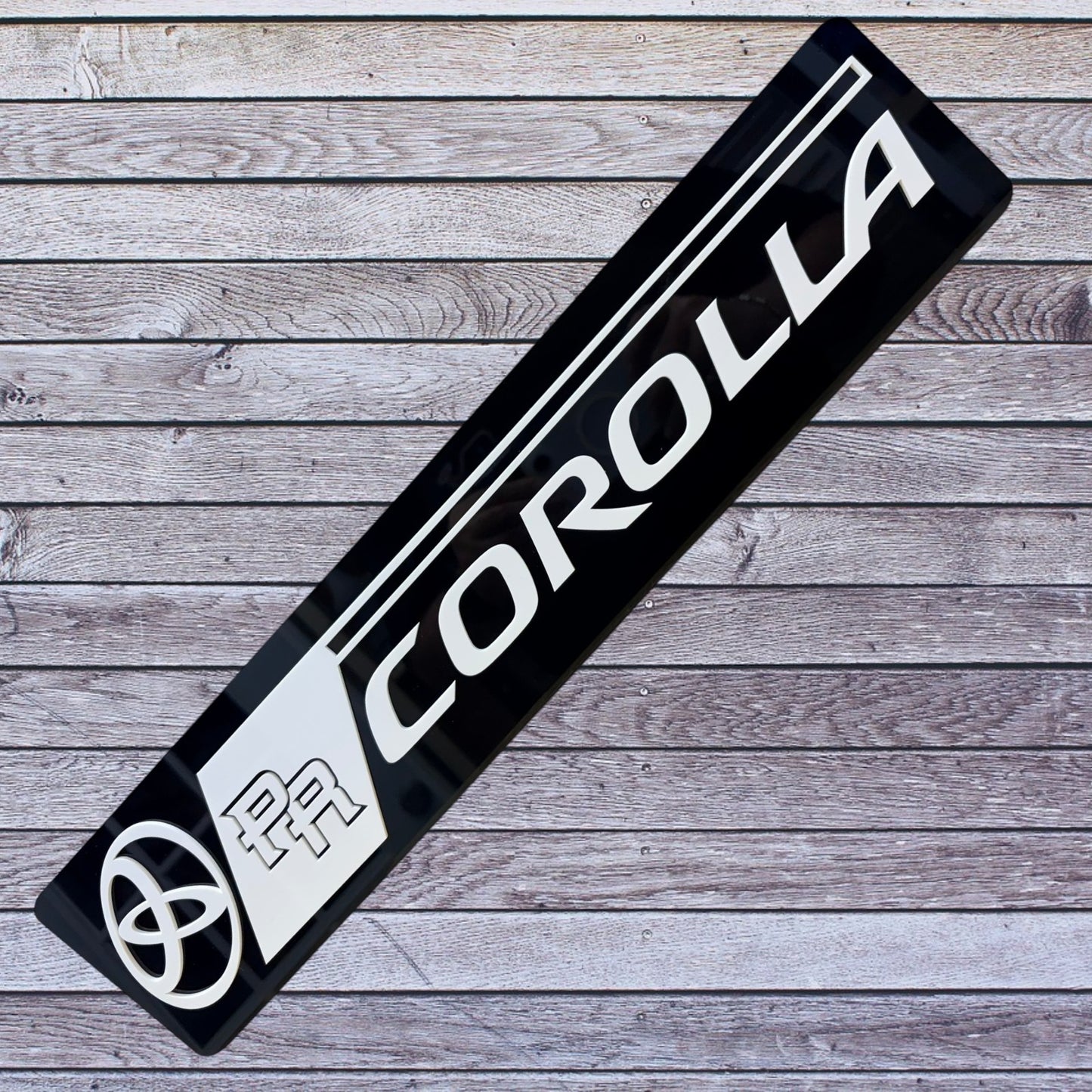 Tablilla Larga Euro Toyota Corolla Full Acrylic 3D