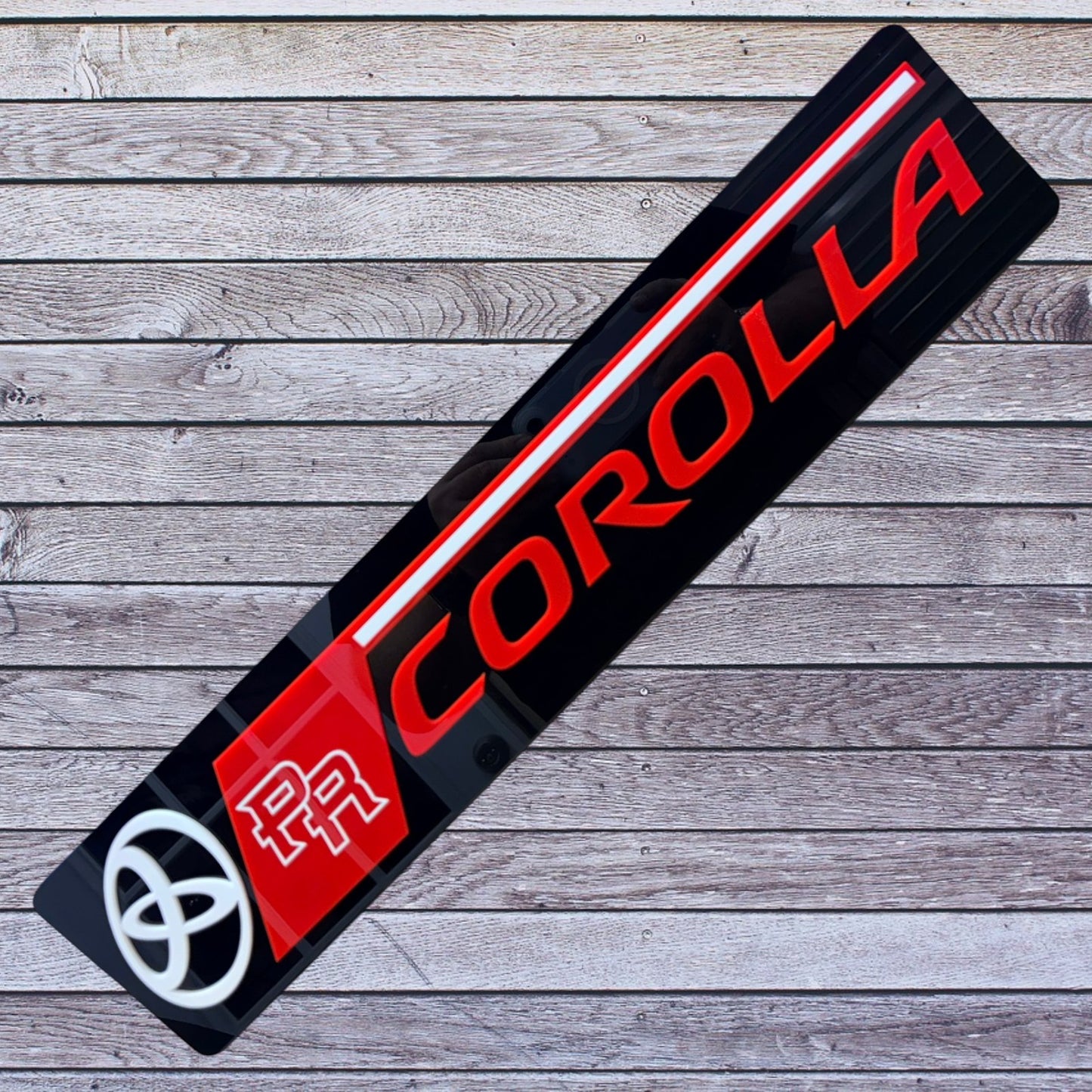 Tablilla Larga Euro Toyota Corolla Full Acrylic 3D