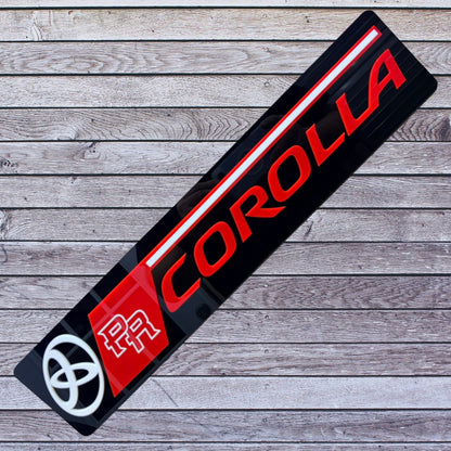 Tablilla Larga Euro Toyota Corolla Full Acrylic 3D